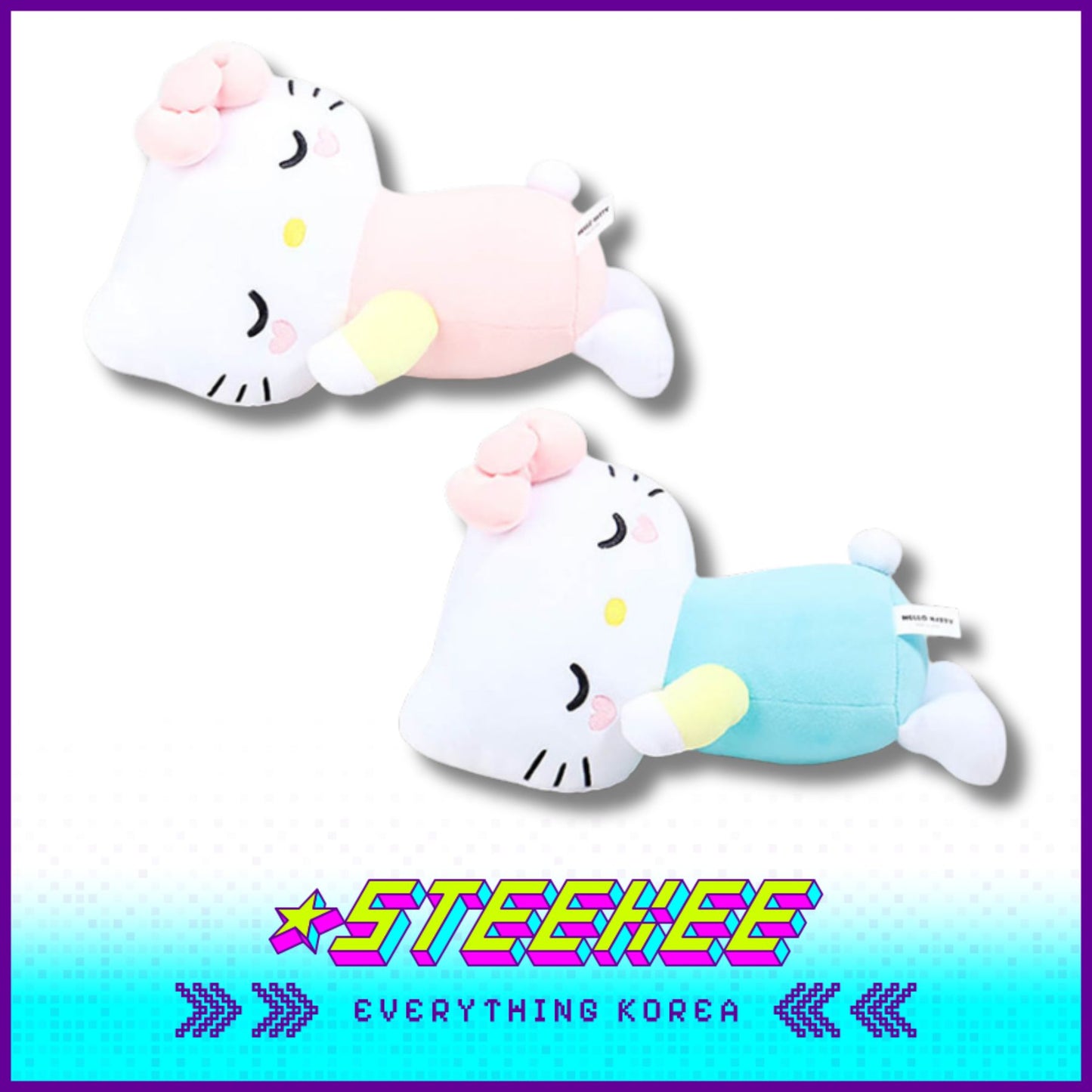 Daiso Hello Kitty Floating Cotton Candy Lying Plush Toys by Steekee Korea 2986