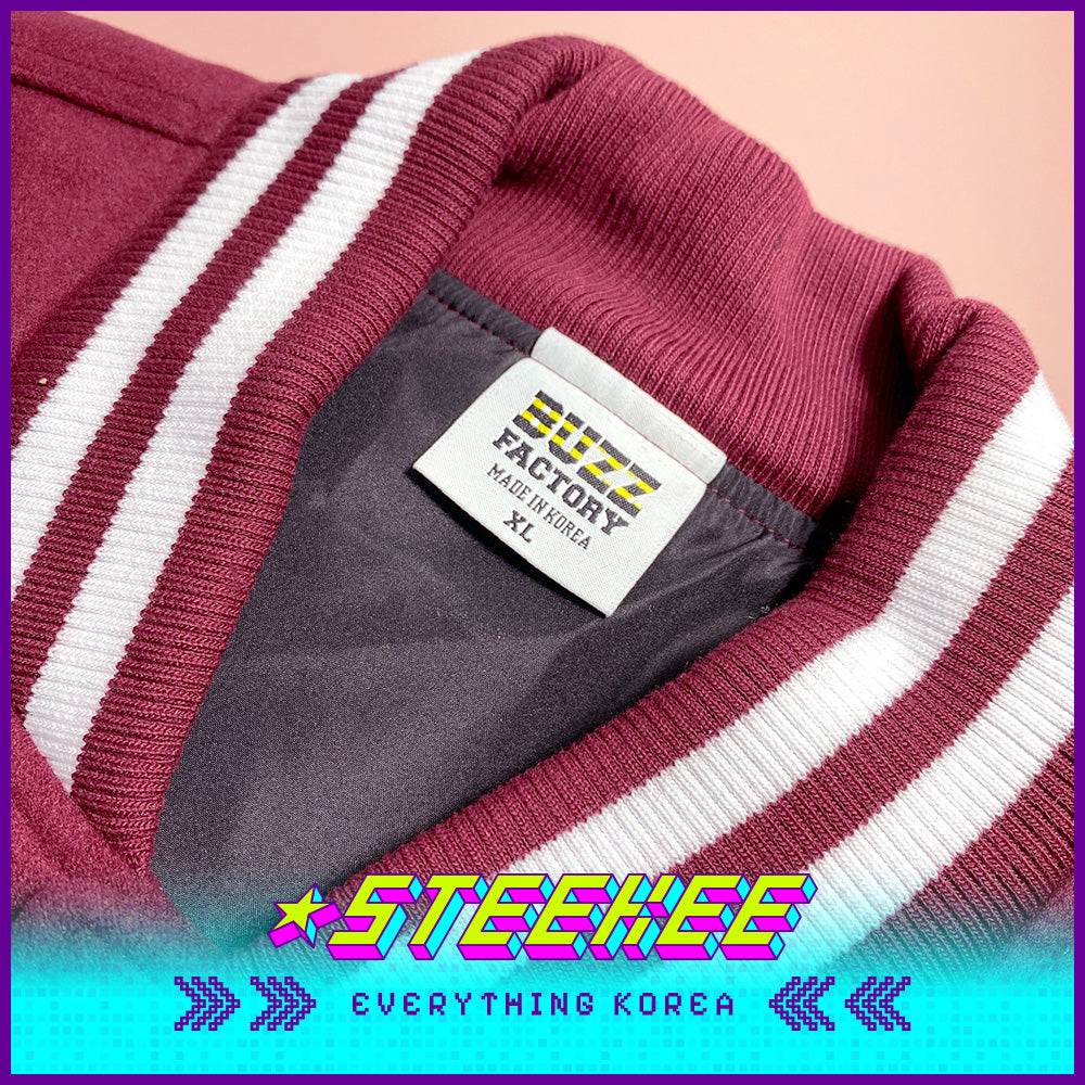 韩国高丽大学深红色棒球夹克金色版闪奇韩国2531