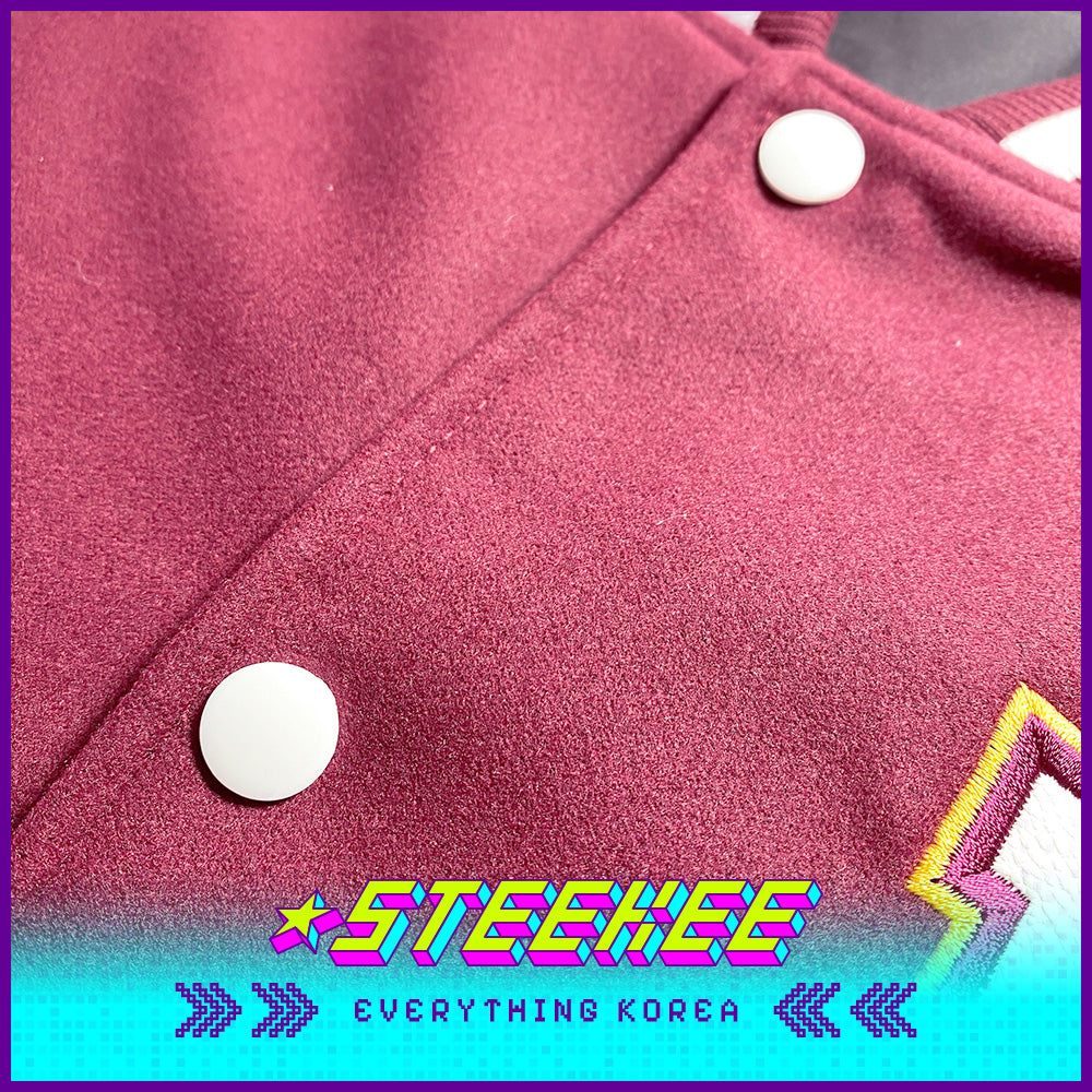 韩国高丽大学深红色棒球夹克金色版闪奇韩国2531