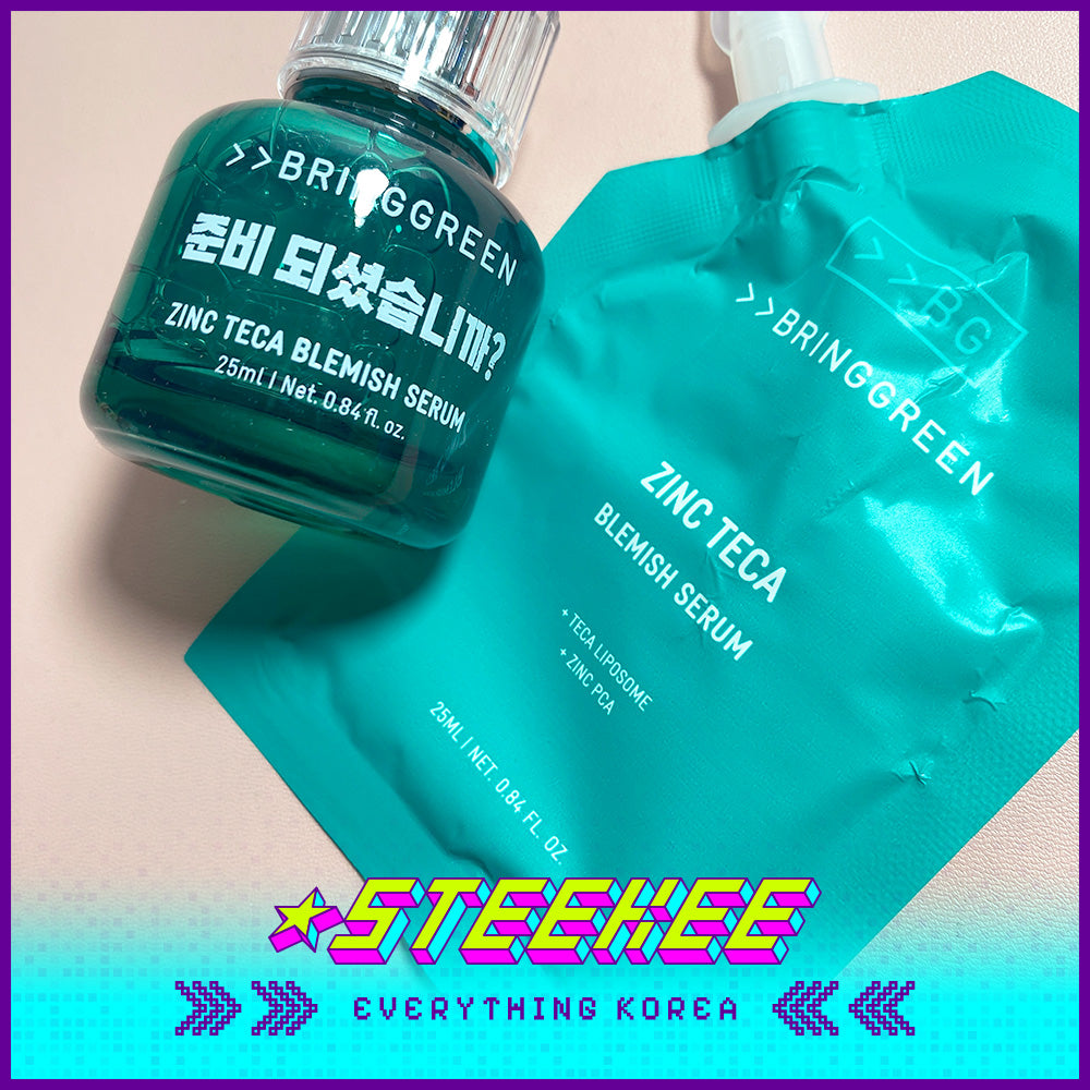 BRING GREEN X Netflix Squid Game Zinc Teca Blemish Serum Set 25ml with Refill Jackstones by Steekee Korea 2448