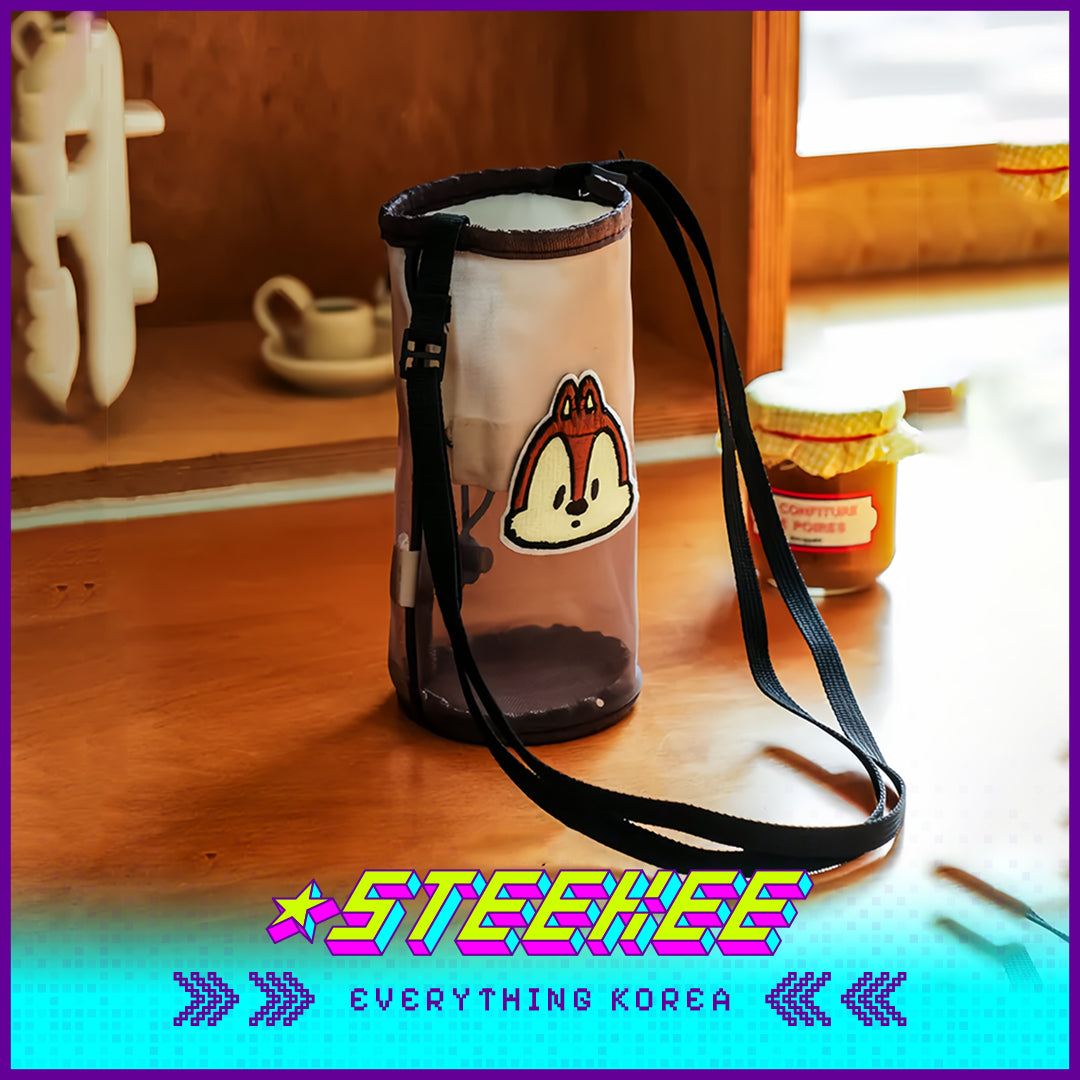 Daiso Disney Chip 'n' Dale Mesh Multifunctional Storage Sling Bag Drink Bag by Steekee Korea 3061