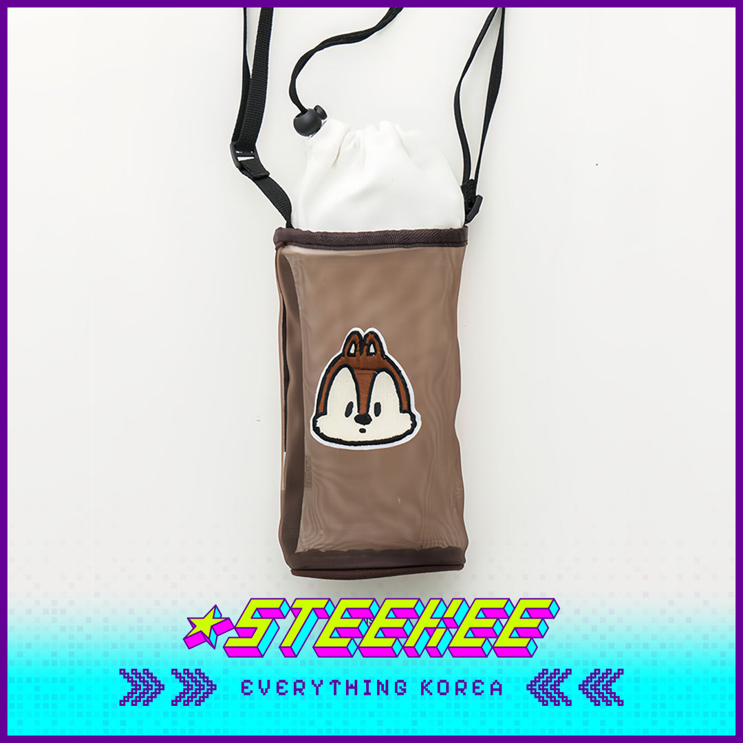 Daiso Disney Chip 'n' Dale Mesh Multifunctional Storage Sling Bag Drink Bag by Steekee Korea 3061