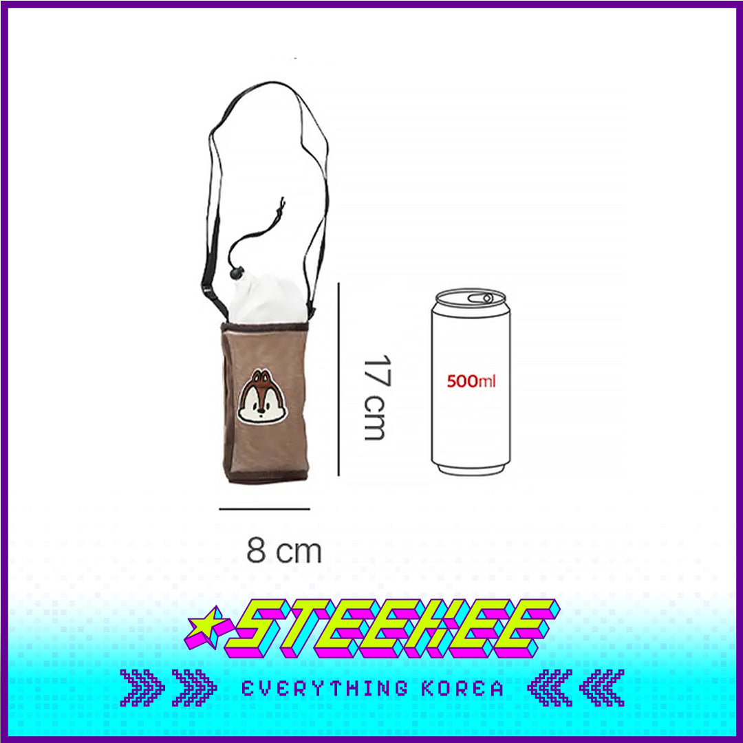 Daiso Disney Chip 'n' Dale Mesh Multifunctional Storage Sling Bag Drink Bag by Steekee Korea 3061