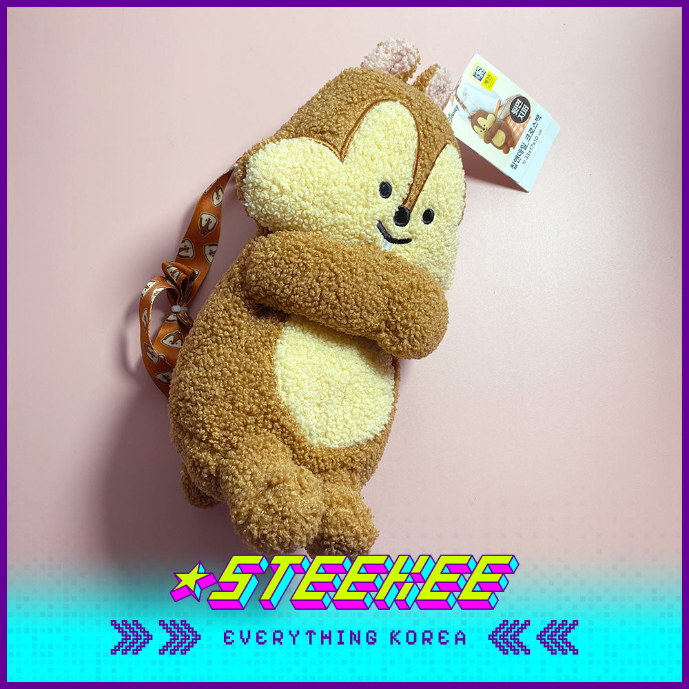 Daiso Disney Chip n Dale Crossbody Bag Kids Plush Toys by Steekee Korea 2990