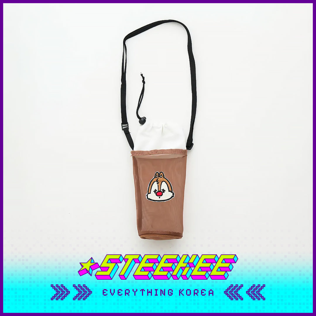 Daiso Disney Chip 'n' Dale Mesh Multifunctional Storage Sling Bag Drink Bag by Steekee Korea 3061