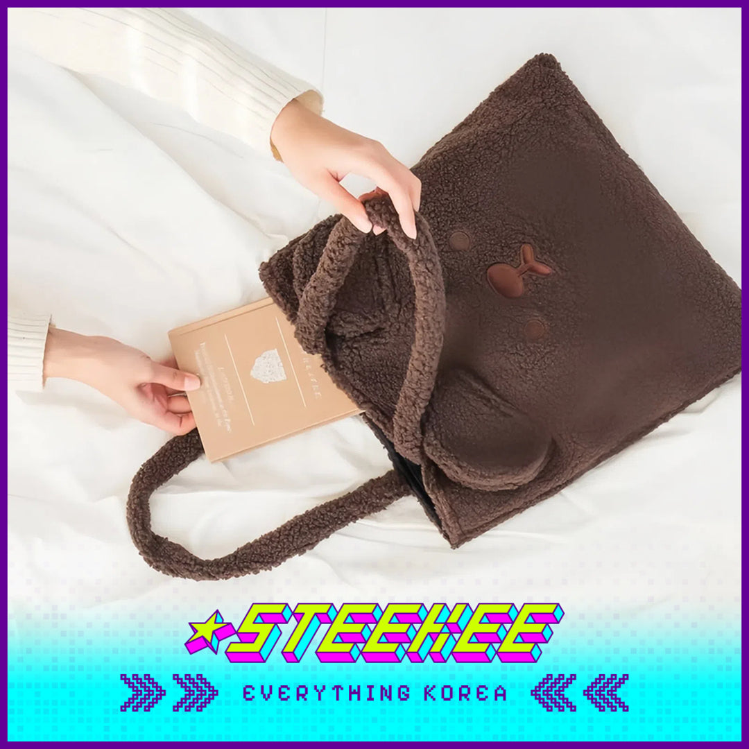 Daiso Cute Plush Fluffy Animal Shoulder Bag by Steekee Korea 3068