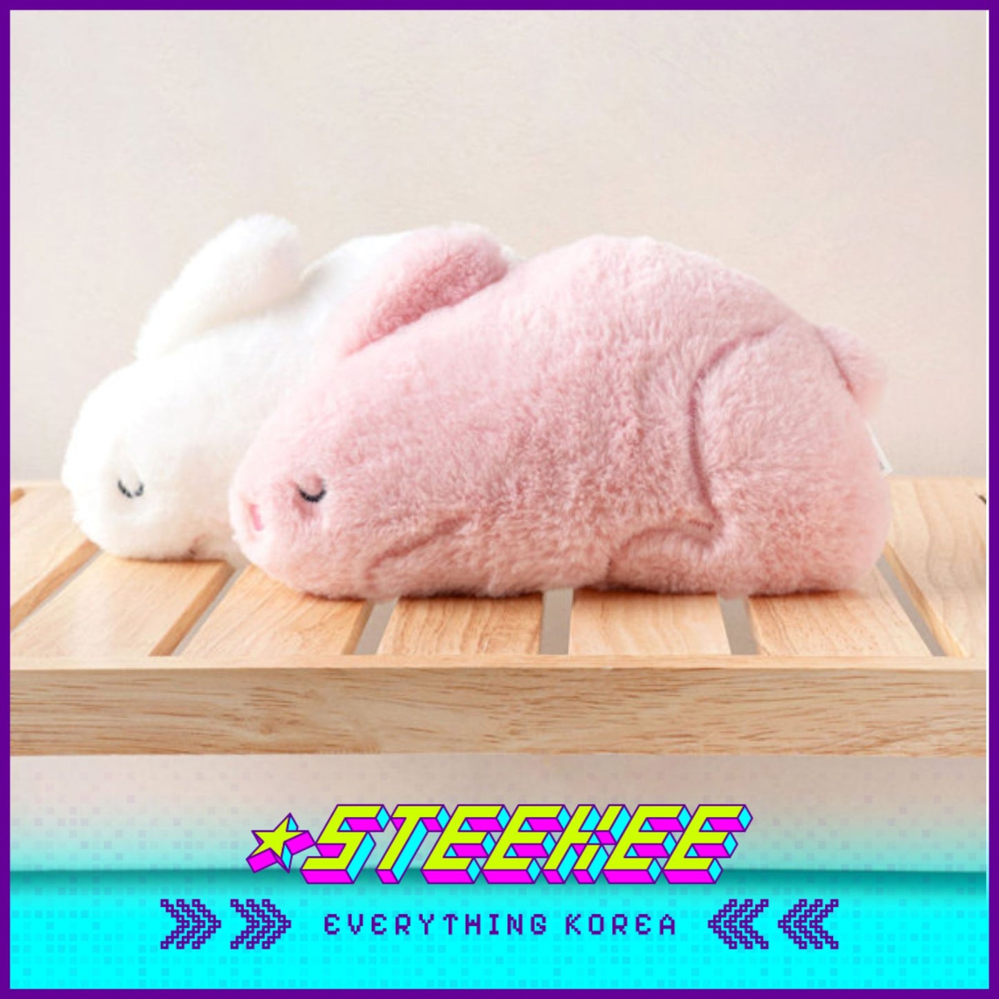 Daiso Flat Baby Rabbit Soft Comfort Plush Toys Kids by Steekee Korea 2992