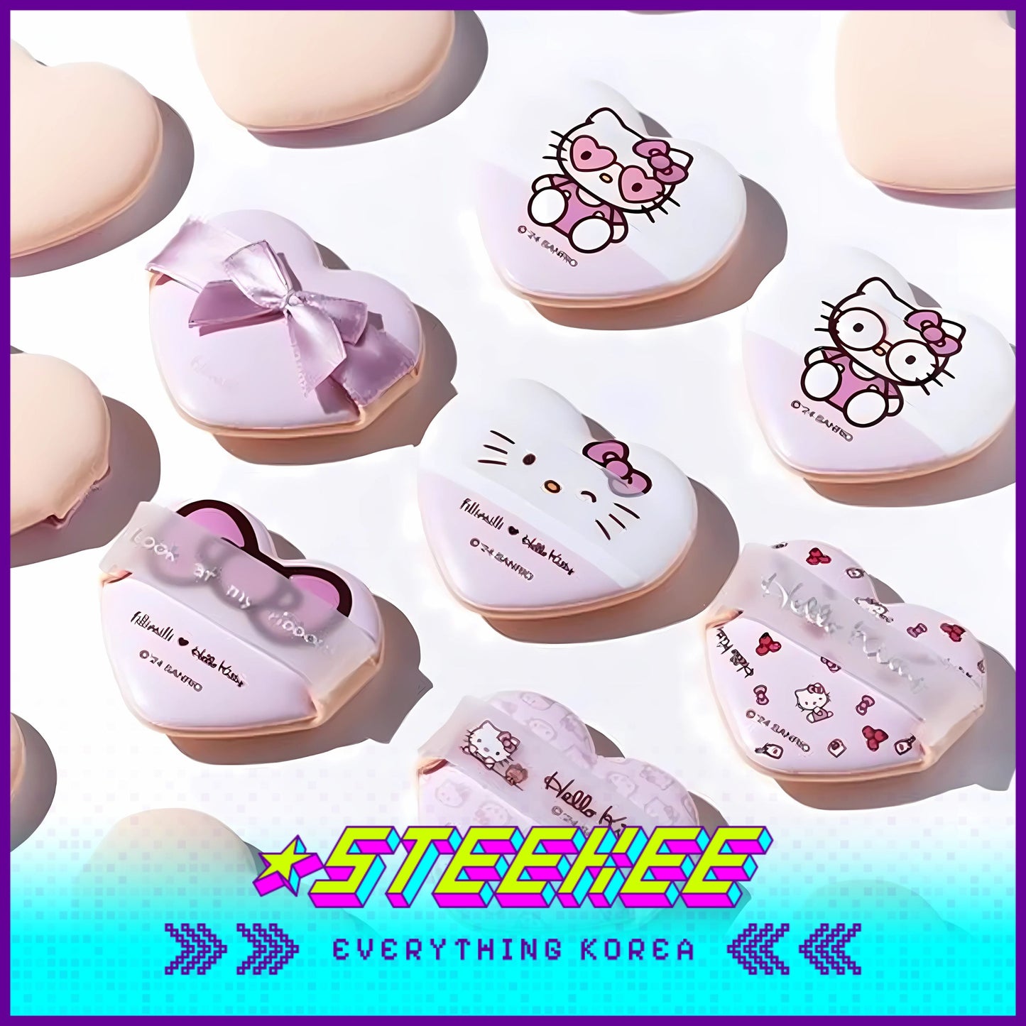 Hello Kitty X Fillimilli Heart Cushion Puff Set of 5 by Steekee Korea 2421