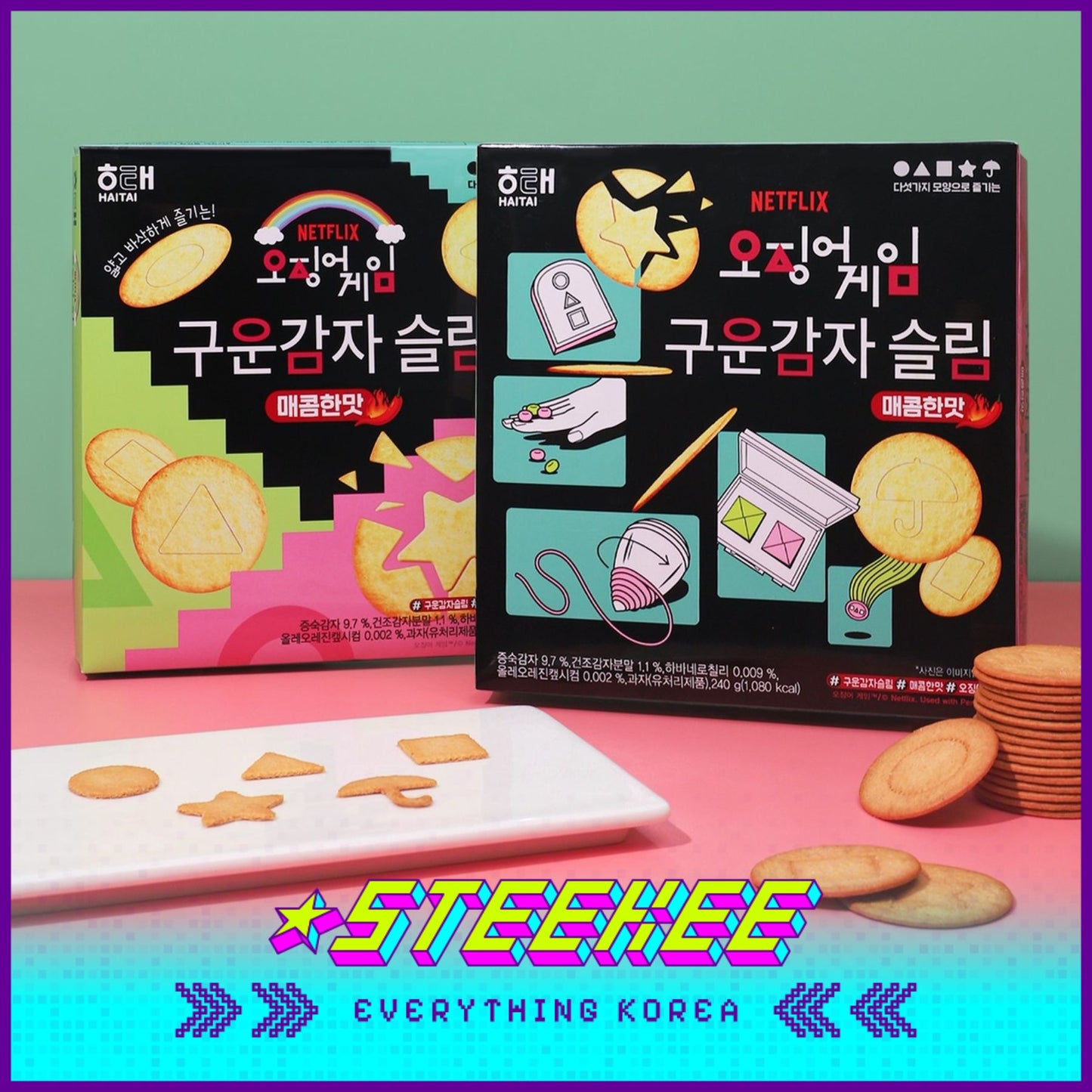 Haitai Netflix Squid Game X Spicy Baked Potato Slim Snack 240g by Steekee Korea 1949