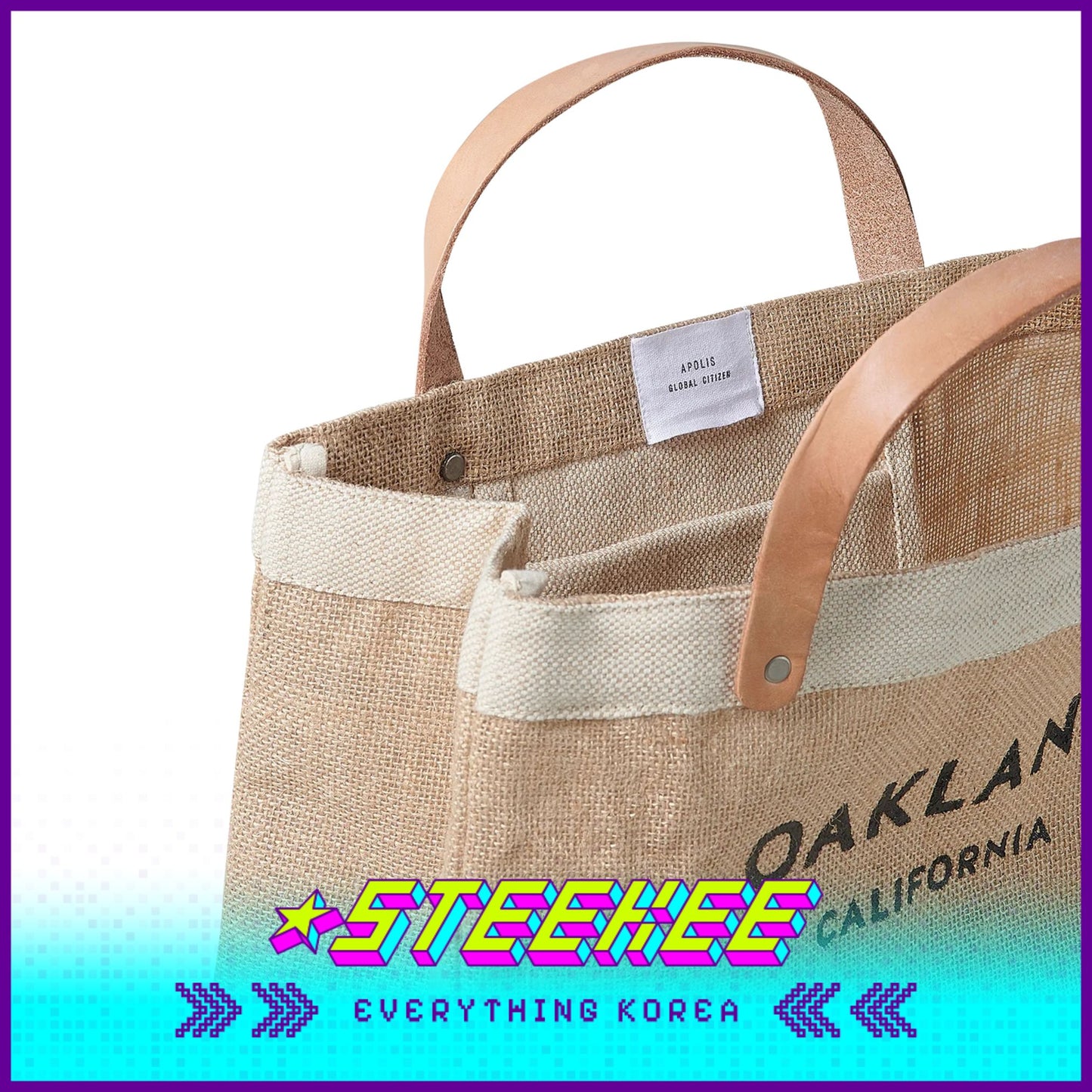 BLUE BOTTLE COFFEE X APOLIS Market Jute Bag Lunch Eco Bag by Steekee Korea 2395 