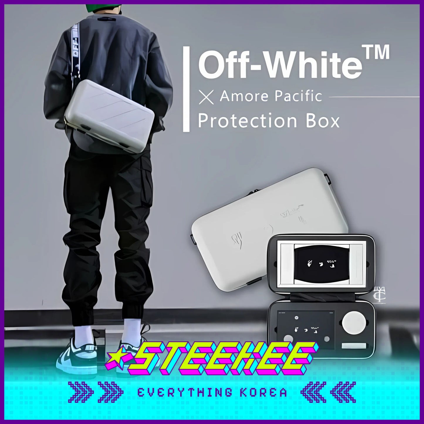 Off-White X Amorepacific Protection Box Kit Mask Sun Cushion Lip Balm by Steekee Korea 2420