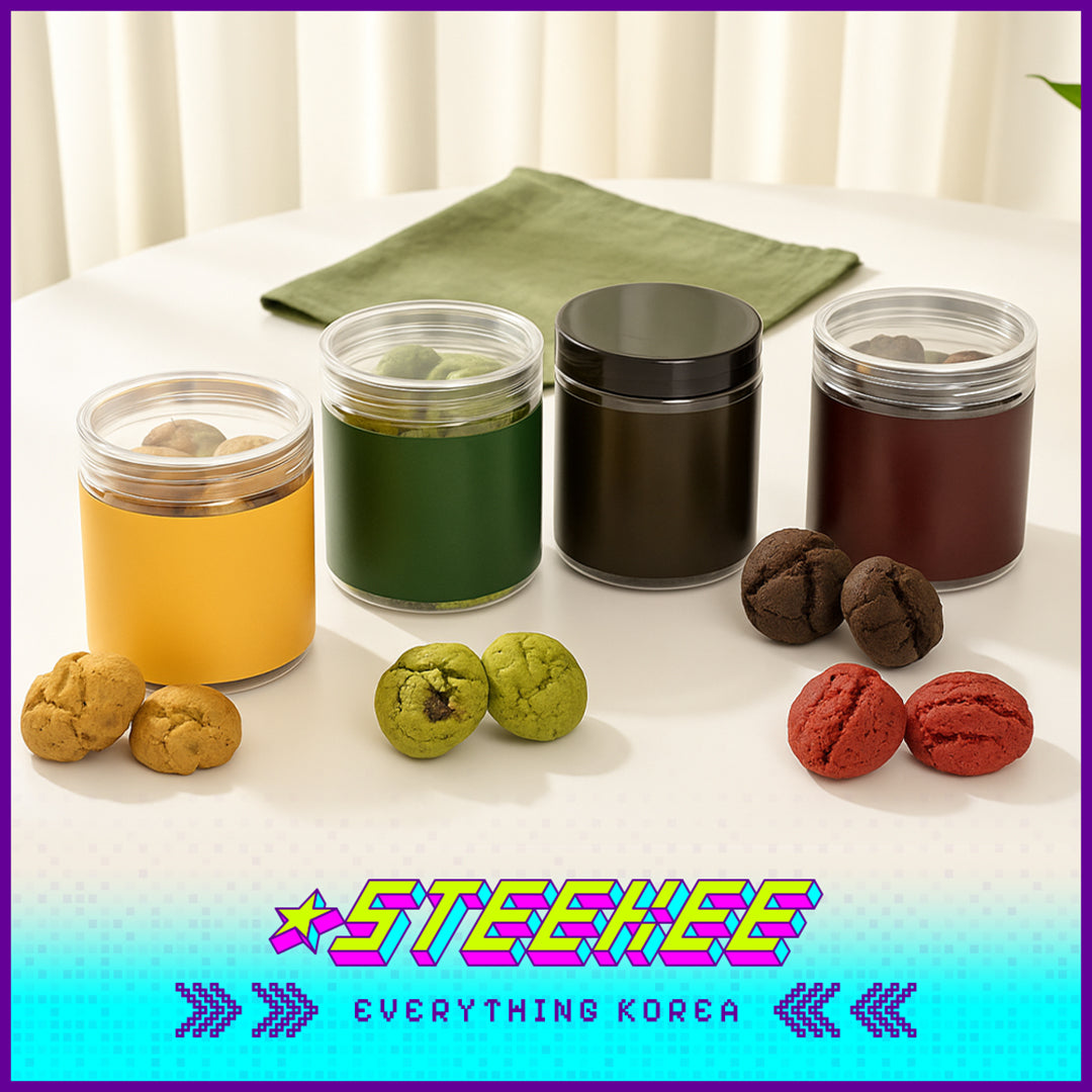 Bel Cuore原味抹茶巧克力红丝绒一口曲奇韩国制造纯手工低糖健康罐装黄油曲奇饼干110克闪奇韩国4048