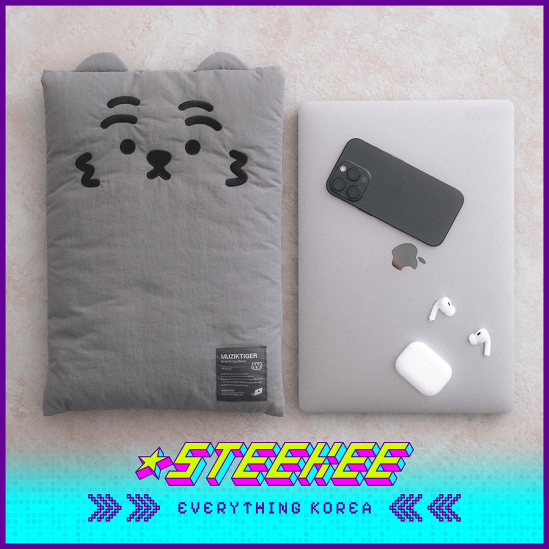 MUZIK TIGER Black Tiger Slim Laptop Tablet Protective Bag Computer Soft Case iPad Pouch by Steekee Korea 4049