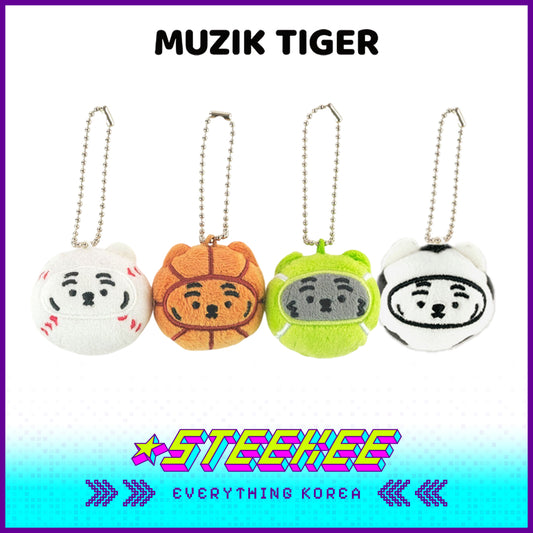 MUZIK TIGER小老虎萌趣篮球网球棒球足球公仔钥匙链闪奇韩国4052