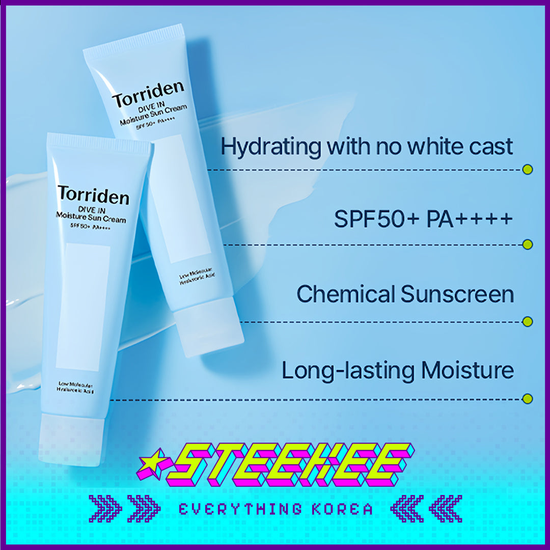 Torriden DIVE IN Watery Moisture Sun Cream Sunscreen SPF 50+ PA++++ 60ml by Steekee Korea 4083