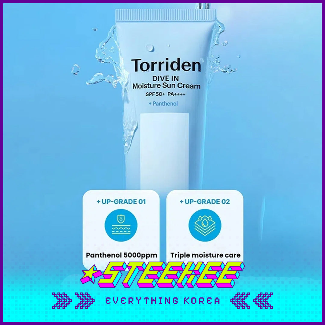 Torriden DIVE IN Soothing Moisture Sun Cream Panthenol Sunscreen SPF 50+ PA++++ 60ml by Steekee Korea 4084