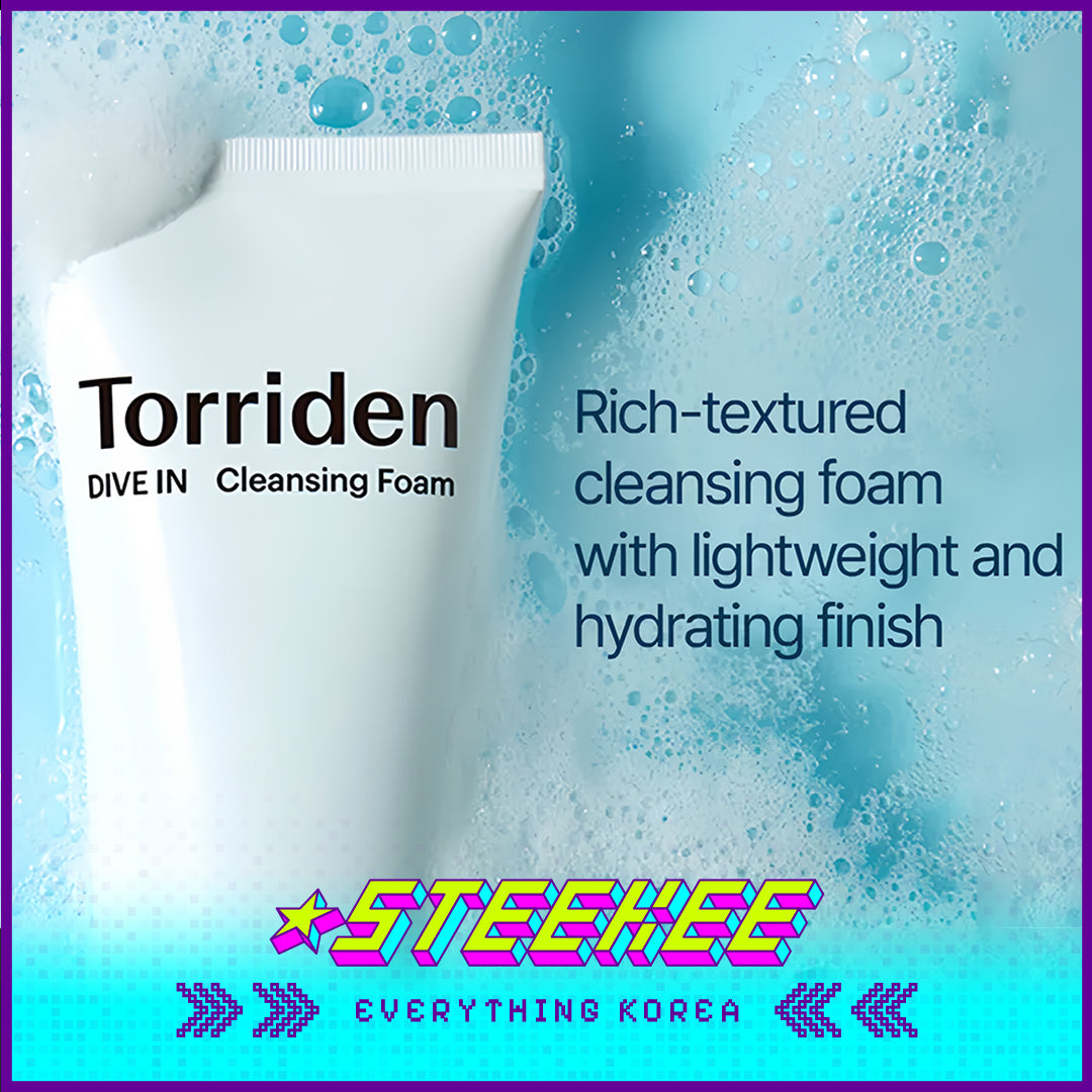 Torriden Low Molecular Hyaluronic Acid Cleansing Foam Facial Cleanser 150ml by Steekee Korea 4085