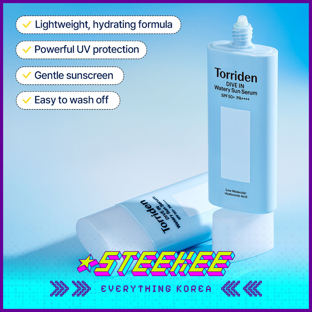 Torriden DIVE IN Moisturizing Low Molecular Hyaluronic Acid Watery Sun Serum 50ml SPF 50+ PA++++ by Steekee Korea 4086