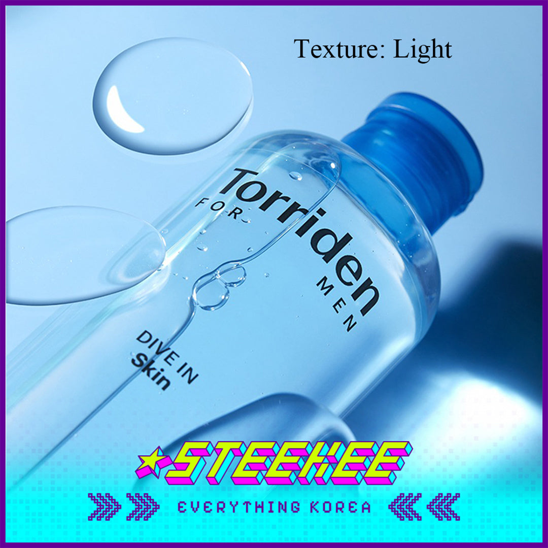 Torriden DIVE IN For Man Low Molecular Hyaluronic Acid Skin Hydrating Soothing Toner 300ml by Steekee Korea 4090