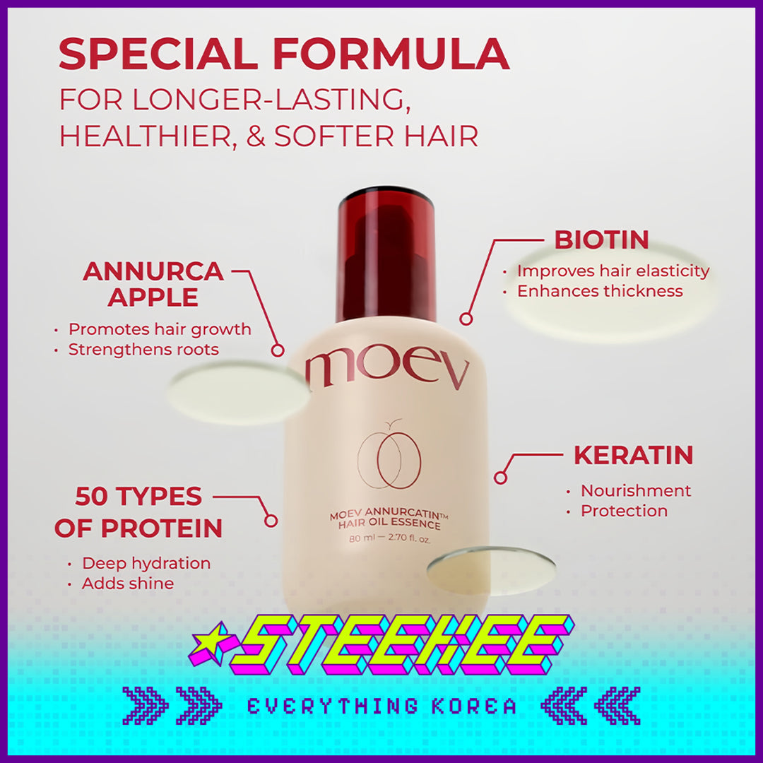 Moev Apple Fragrance Luxury Hair Care Oil Essence 80ml by Steekee Korea 4097