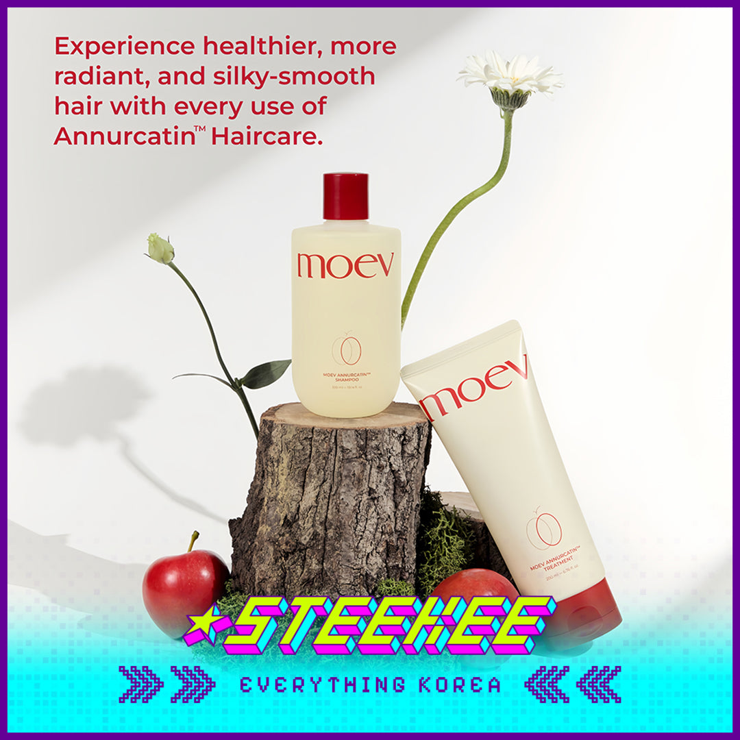 Moev Apple Anti Hair Loss Tough Hair Volumizing Hair Treatment 200g and Shampoo 300ml Set of 2 by Steekee Korea 4100