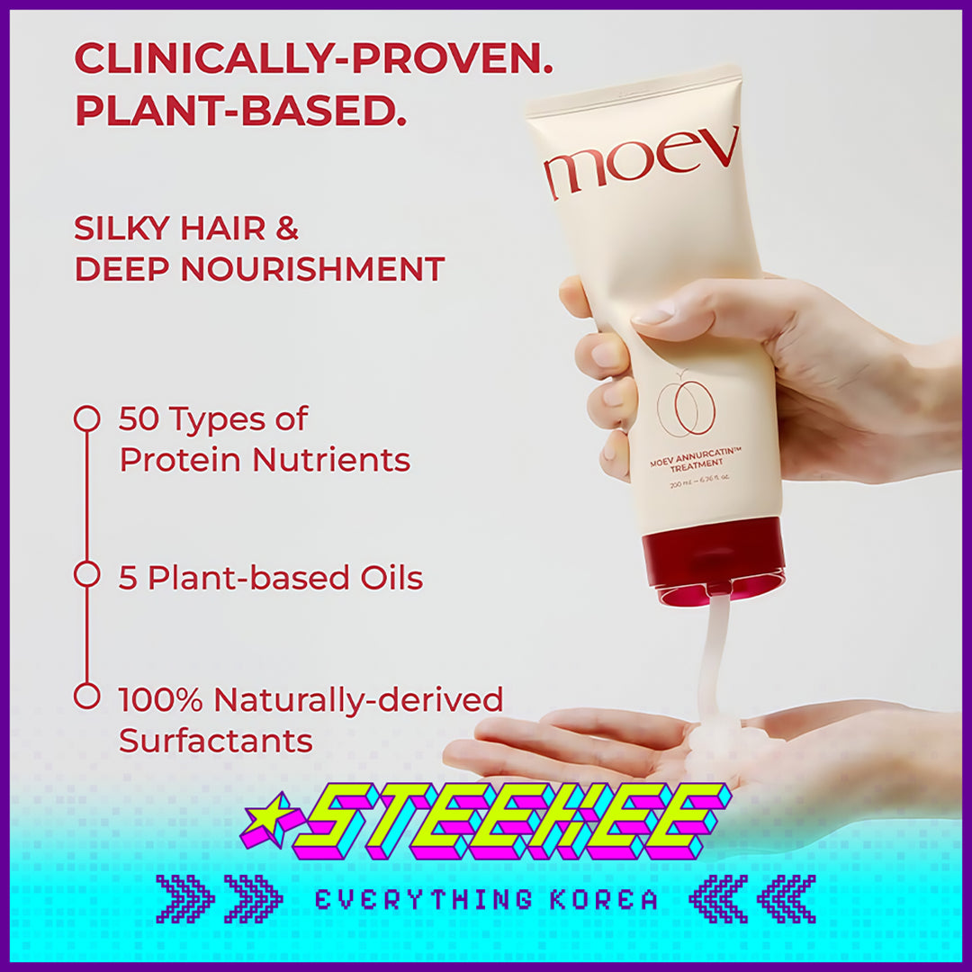 Moev Apple Anti Hair Loss Tough Hair Volumizing Hair Treatment 200g and Shampoo 300ml Set of 2 by Steekee Korea 4100