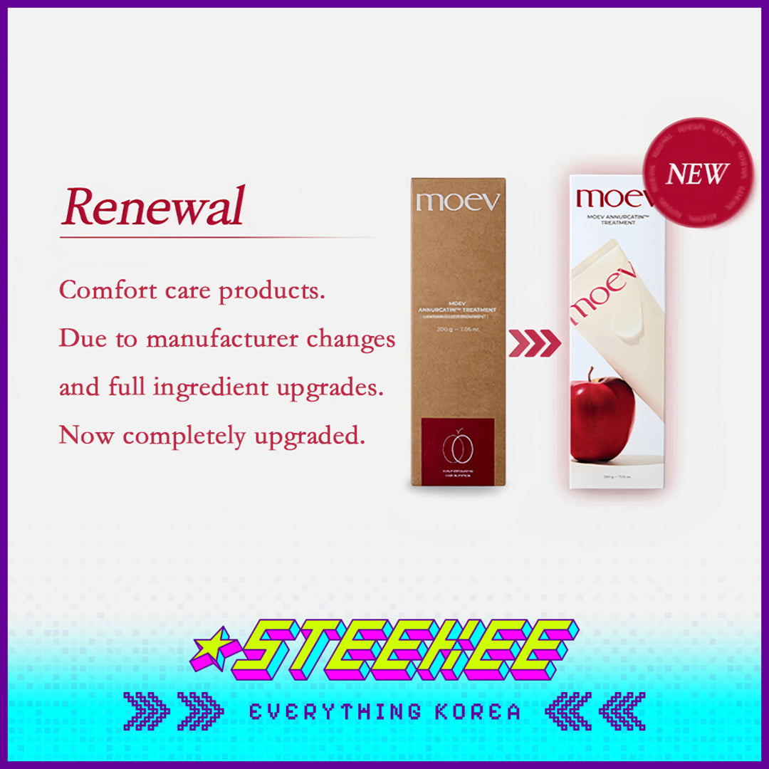 Moev Apple Anti Hair Loss Tough Hair Volumizing Hair Treatment 200g and Shampoo 300ml Set of 2 by Steekee Korea 4100