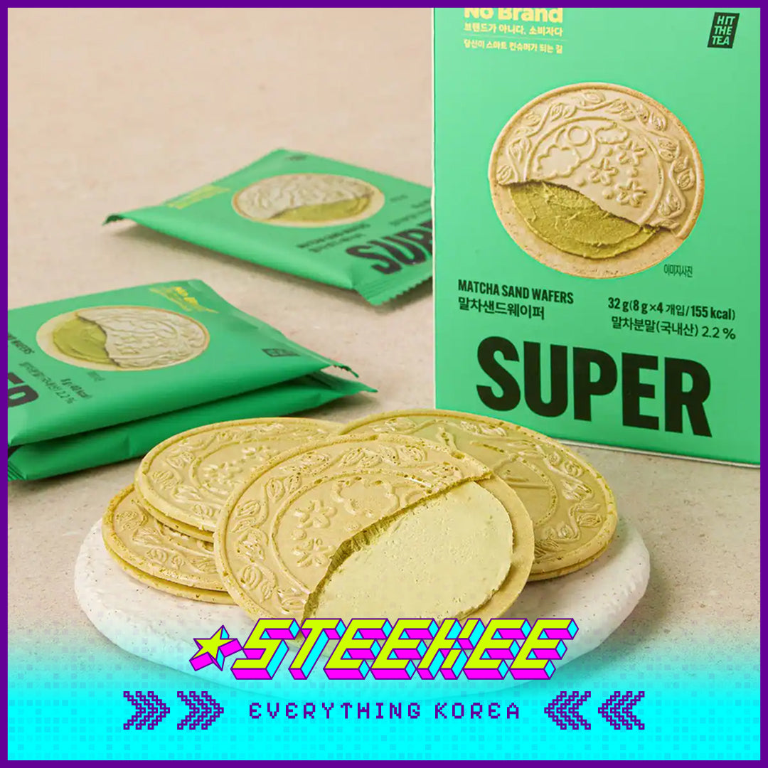 No Brand × Super Matcha Sandwich Wafer Biscuit Snack 32g Set of 4 by Steekee Korea 4101