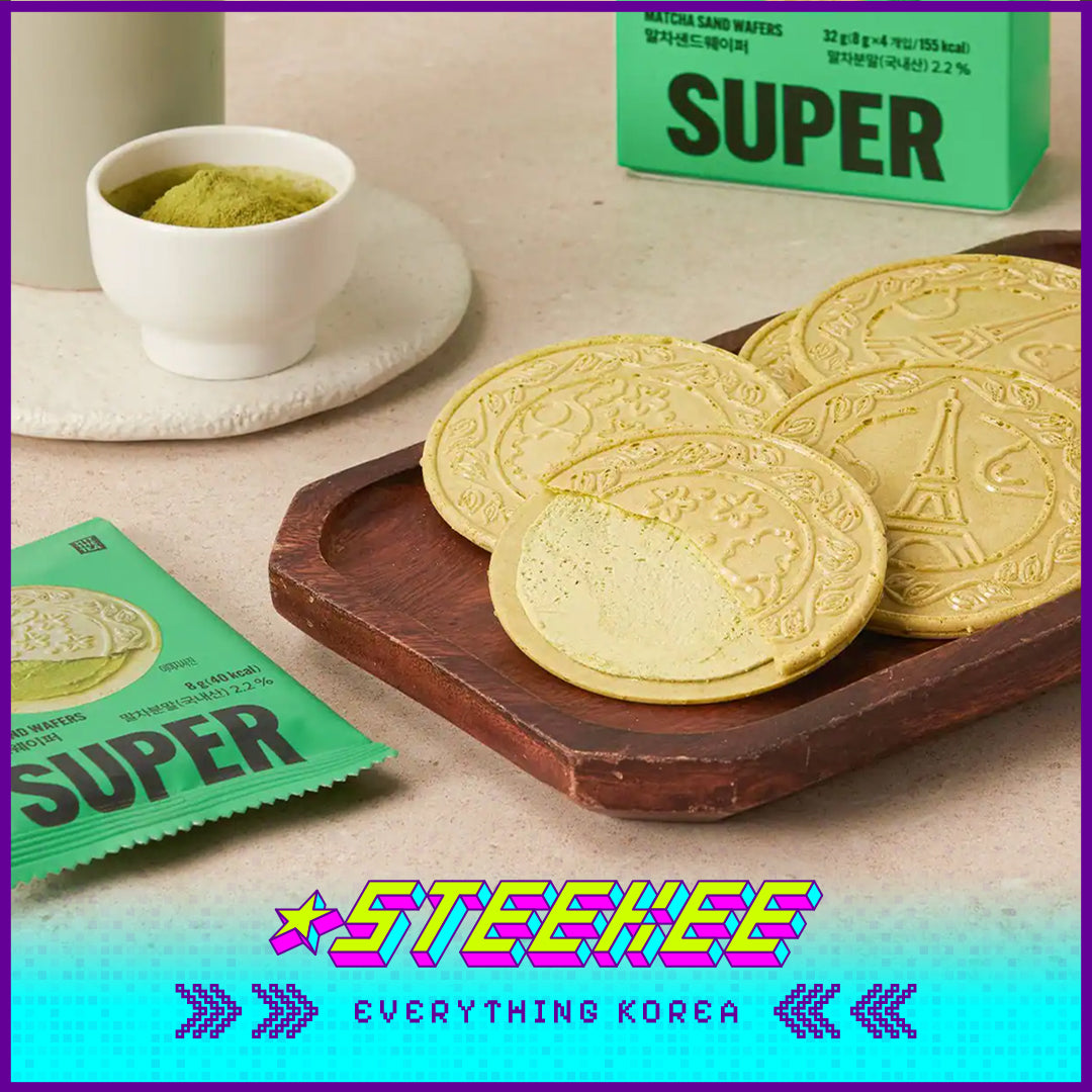 No Brand × Super Matcha Sandwich Wafer Biscuit Snack 32g Set of 4 by Steekee Korea 4101