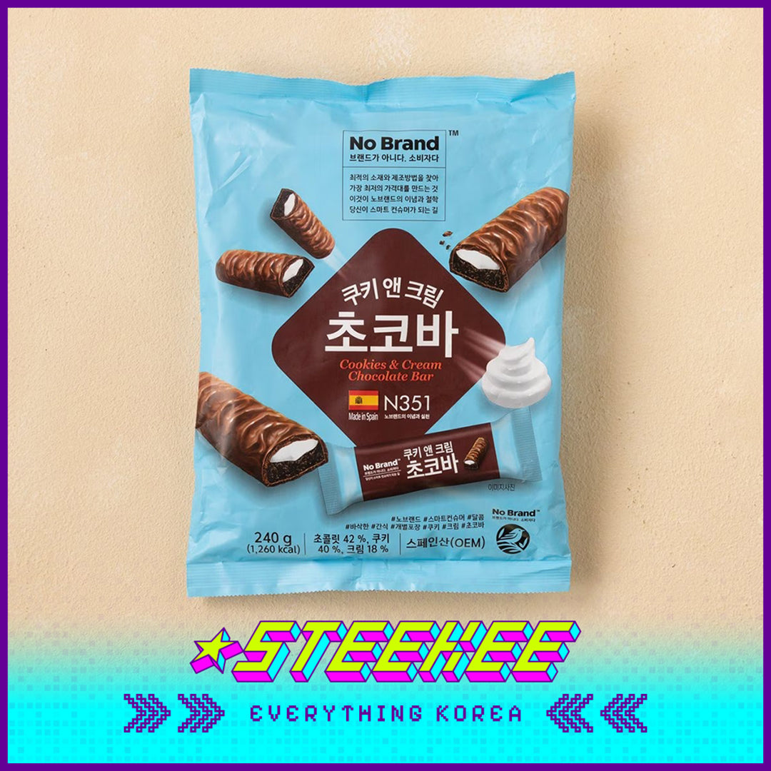 No Brand Cookies Cream Chocolate Bar Snack 240g by Steekee Korea 4114