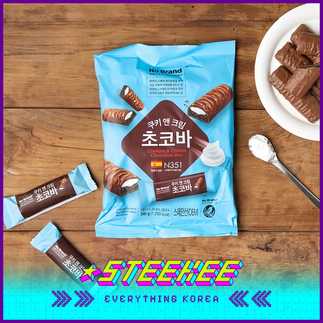 No Brand Cookies Cream Chocolate Bar Snack 240g by Steekee Korea 4114
