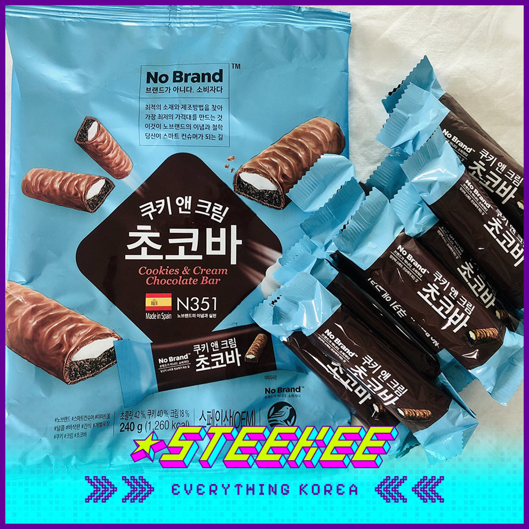 No Brand Cookies Cream Chocolate Bar Snack 240g by Steekee Korea 4114