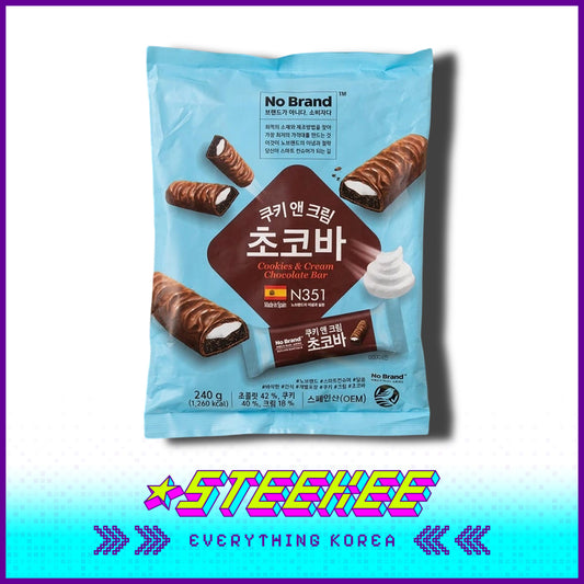 No Brand Cookies Cream Chocolate Bar Snack 240g by Steekee Korea 4114