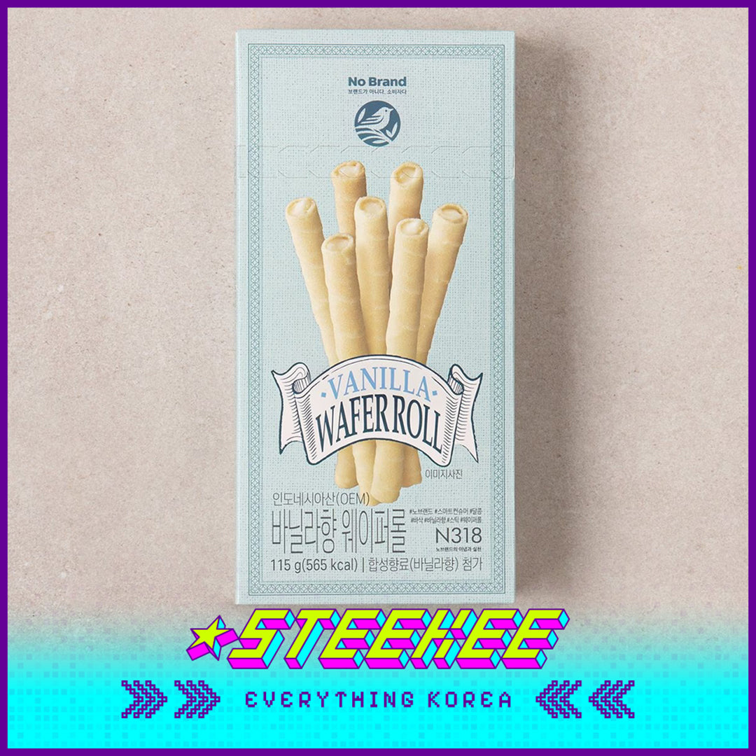 No Brand Vanilla Flavor Wafer Roll Snack 115g by Steekee Korea 4115