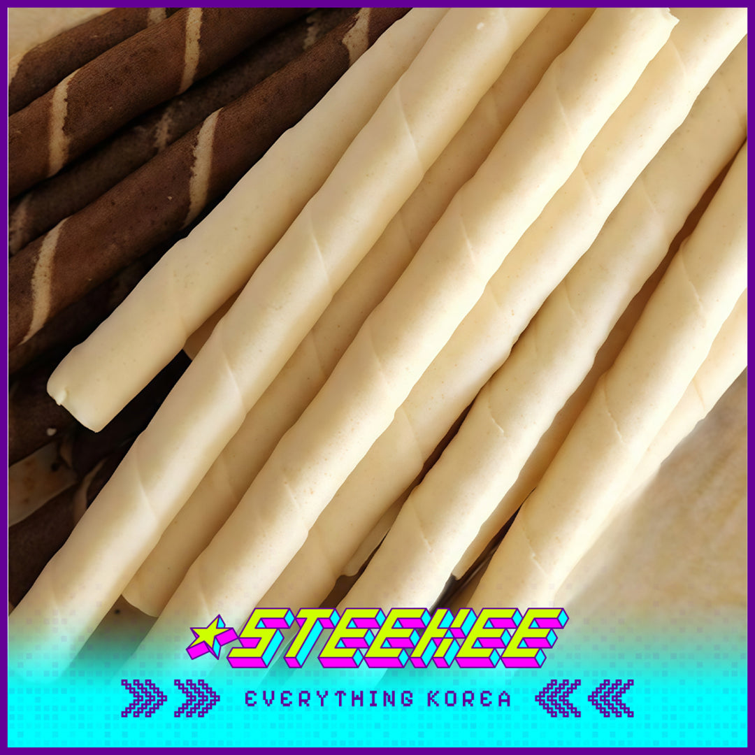 No Brand Vanilla Flavor Wafer Roll Snack 115g by Steekee Korea 4115