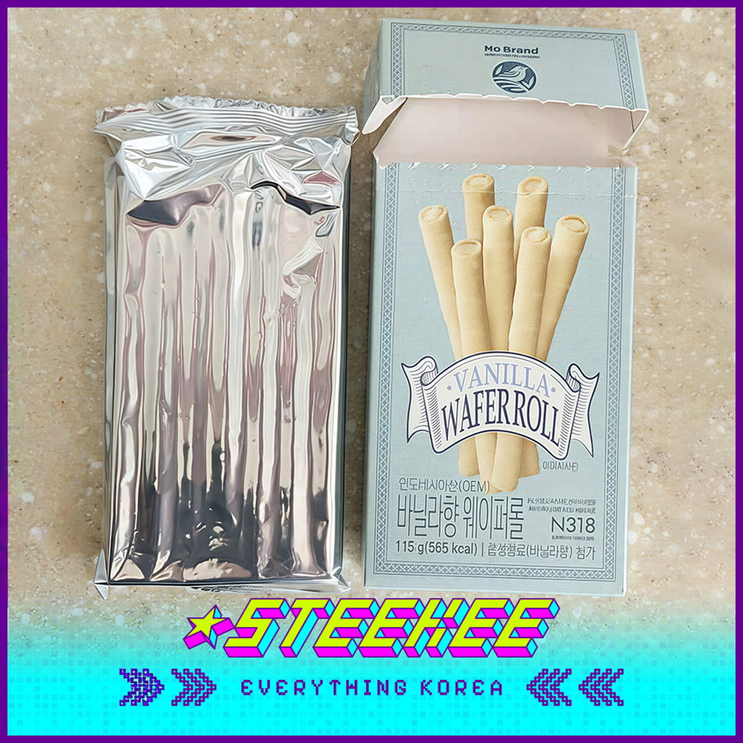 No Brand Vanilla Flavor Wafer Roll Snack 115g by Steekee Korea 4115