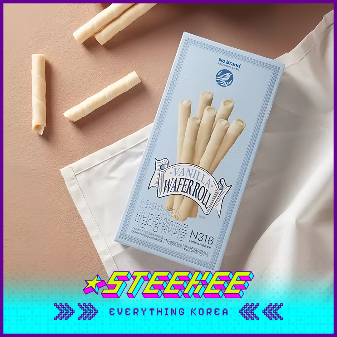 No Brand Vanilla Flavor Wafer Roll Snack 115g by Steekee Korea 4115