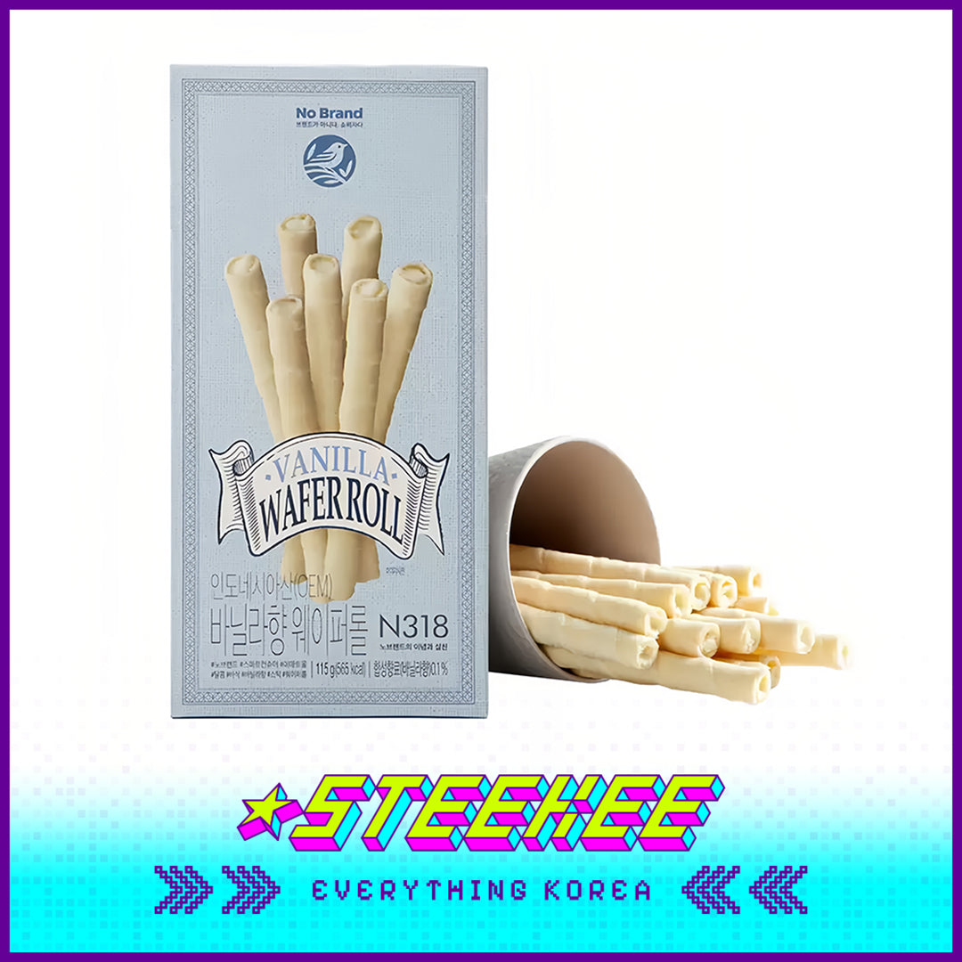 No Brand Vanilla Flavor Wafer Roll Snack 115g by Steekee Korea 4115