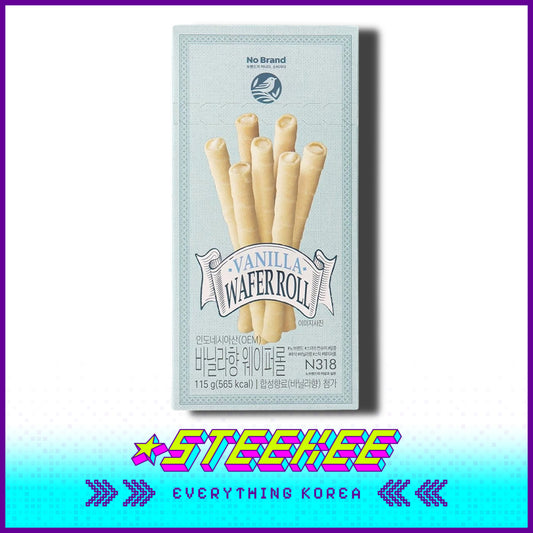 No Brand Vanilla Flavor Wafer Roll Snack 115g by Steekee Korea 4115