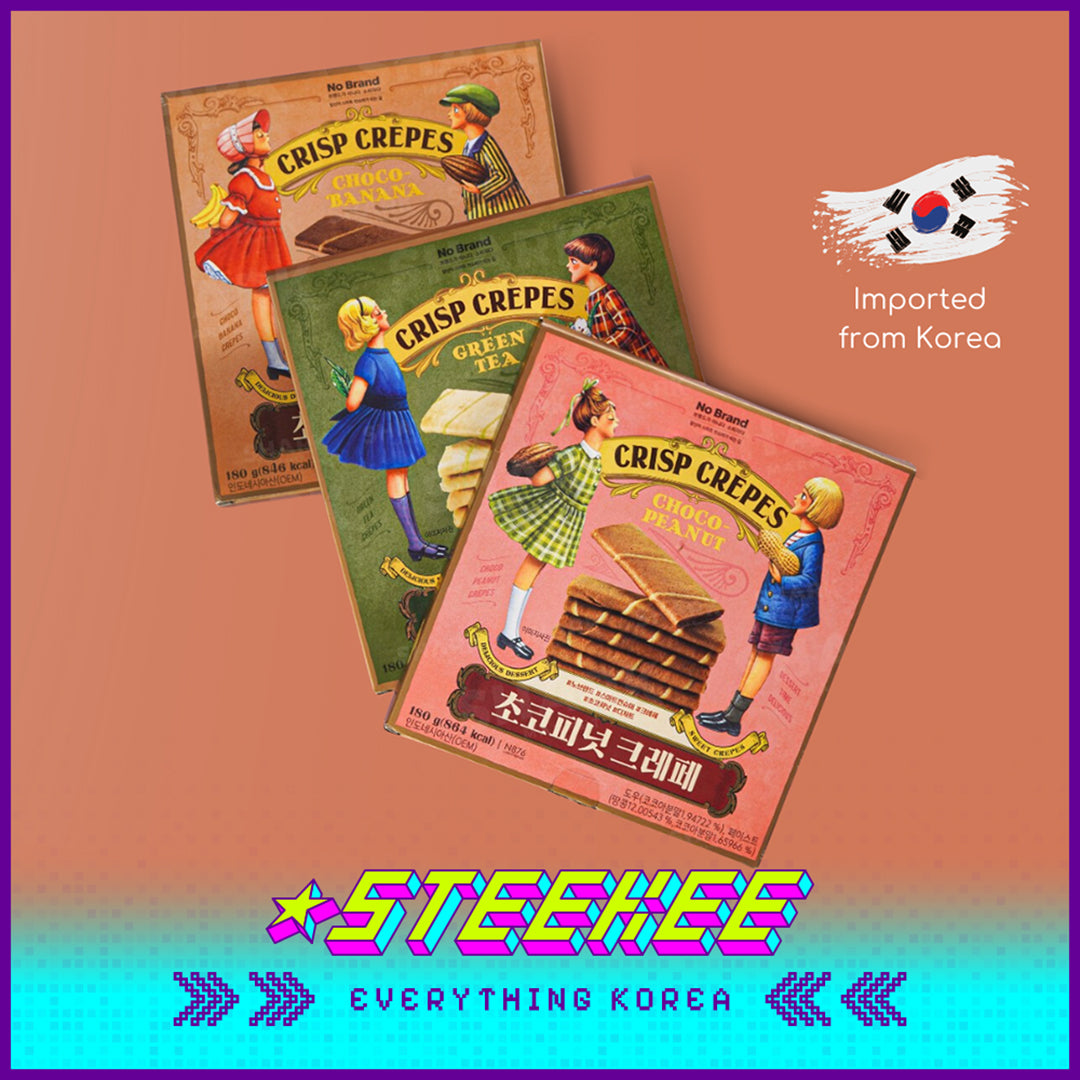 No Brand Choco Banana Green Tea Choco Peanut Crisp Crepes Snack 180g by Steekee Korea 4116