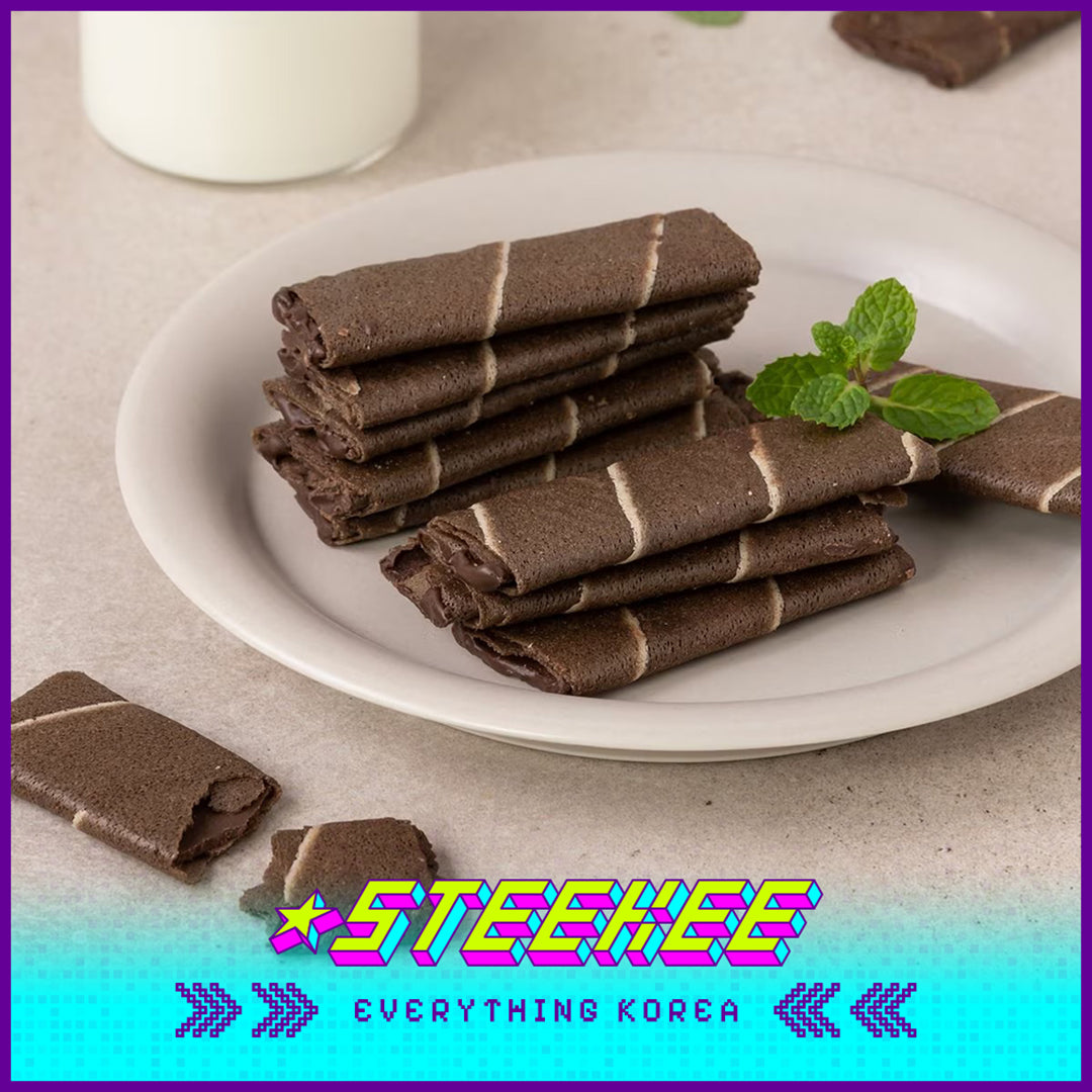 No Brand Choco Banana Green Tea Choco Peanut Crisp Crepes Snack 180g by Steekee Korea 4116