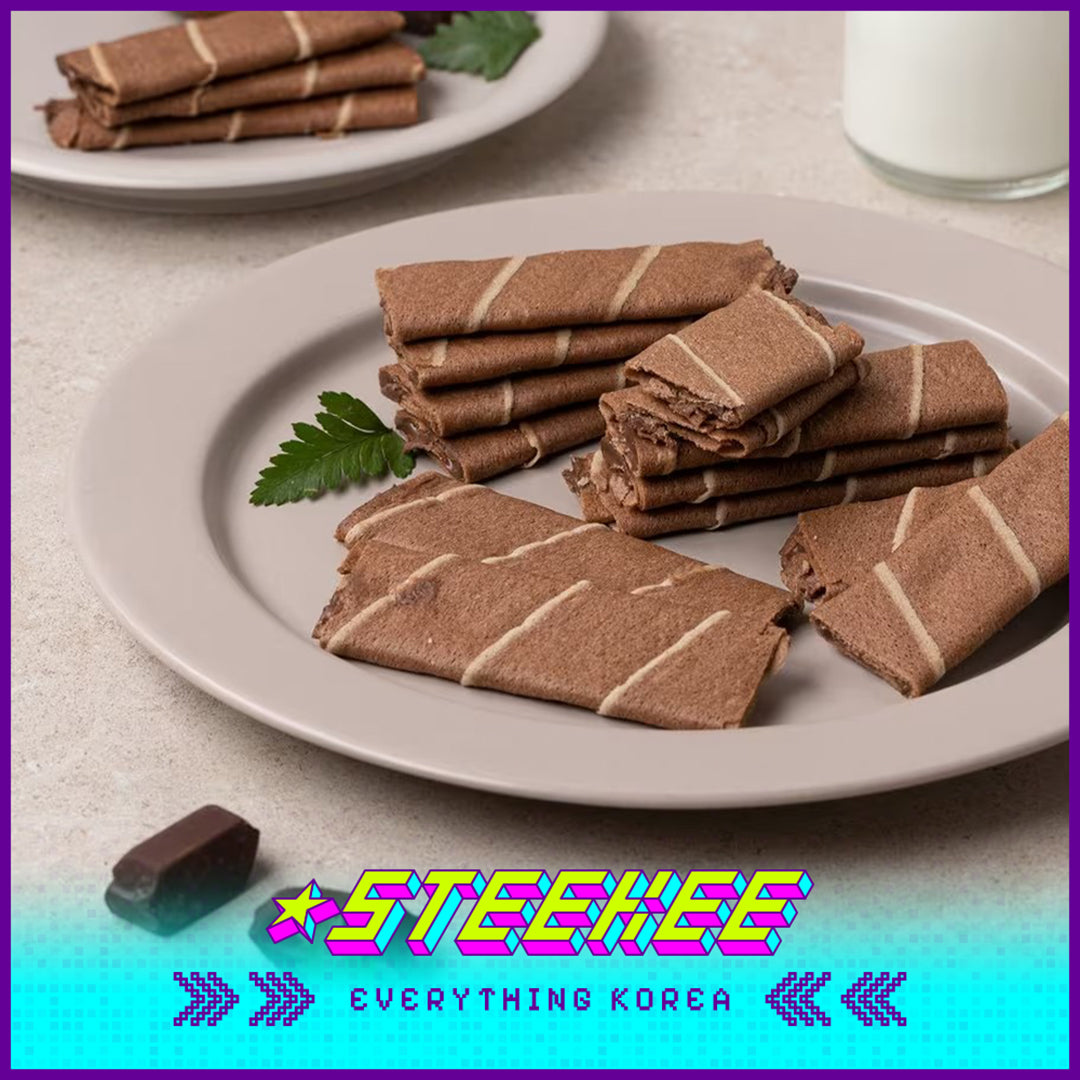 No Brand Choco Banana Green Tea Choco Peanut Crisp Crepes Snack 180g by Steekee Korea 4116