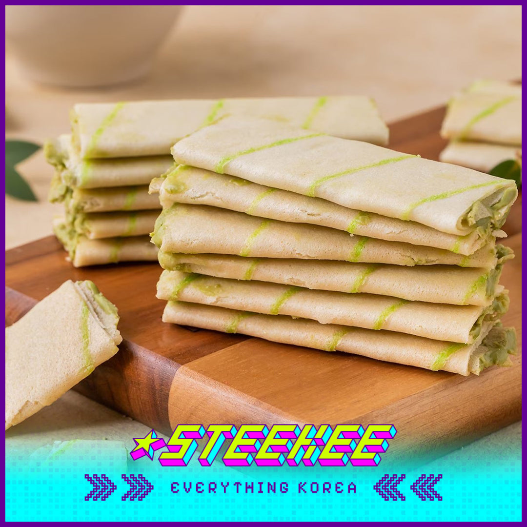 No Brand Choco Banana Green Tea Choco Peanut Crisp Crepes Snack 180g by Steekee Korea 4116