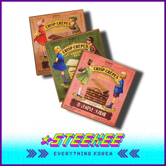 No Brand Choco Banana Green Tea Choco Peanut Crisp Crepes Snack 180g by Steekee Korea 4116