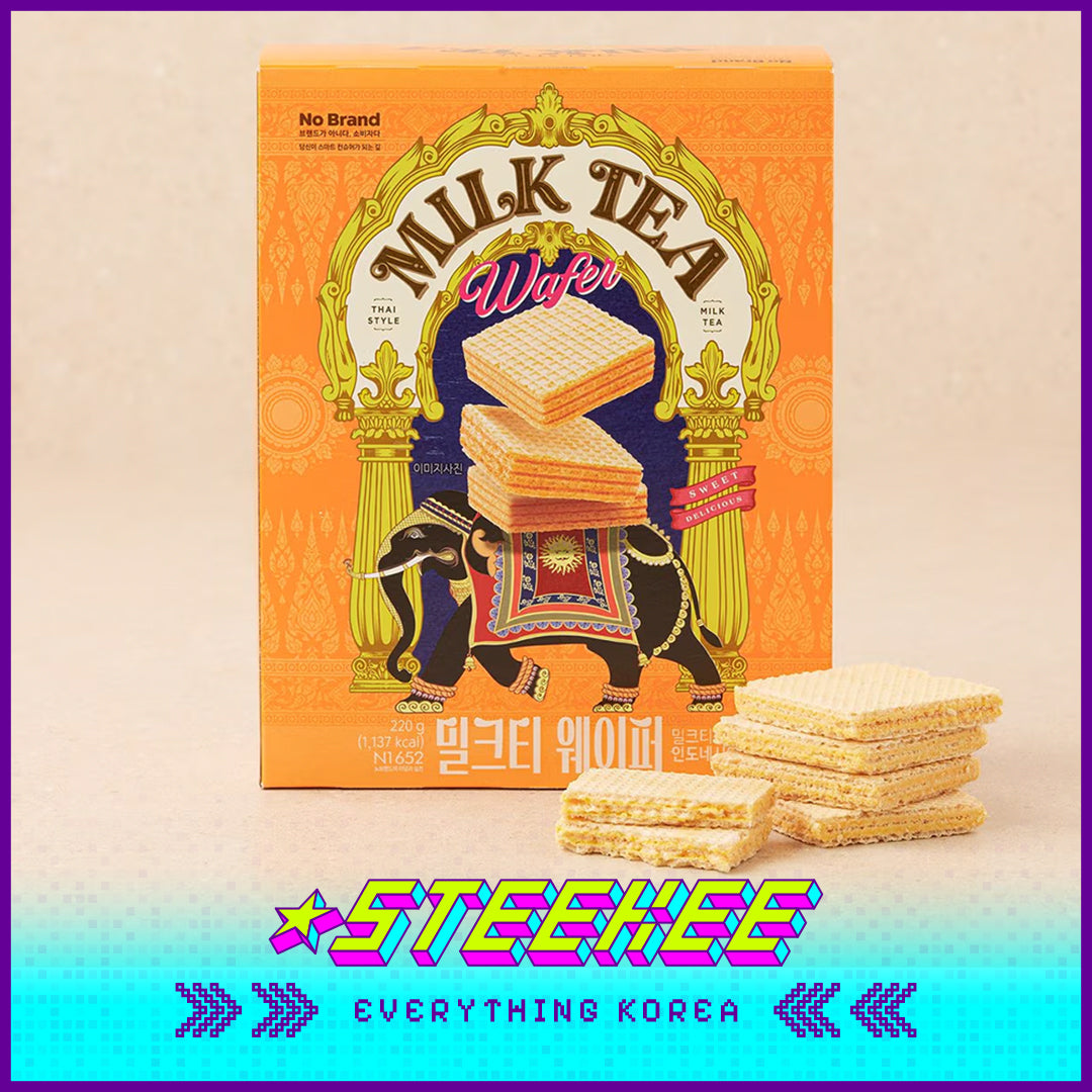 No Brand Milk Tea Sandwich Wafer Biscuits 220g by Steekee Korea 4123