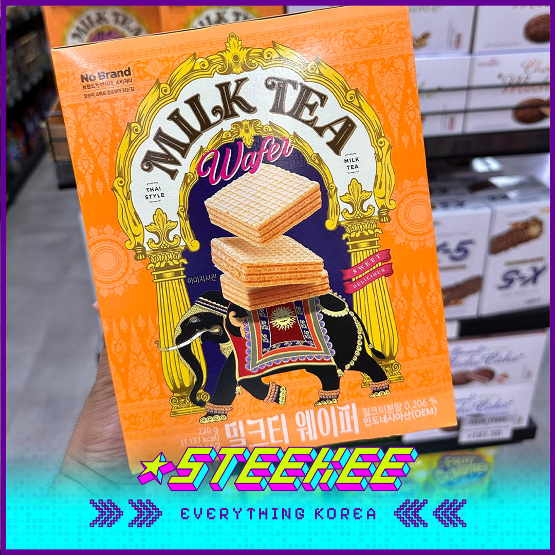 No Brand Milk Tea Sandwich Wafer Biscuits 220g by Steekee Korea 4123
