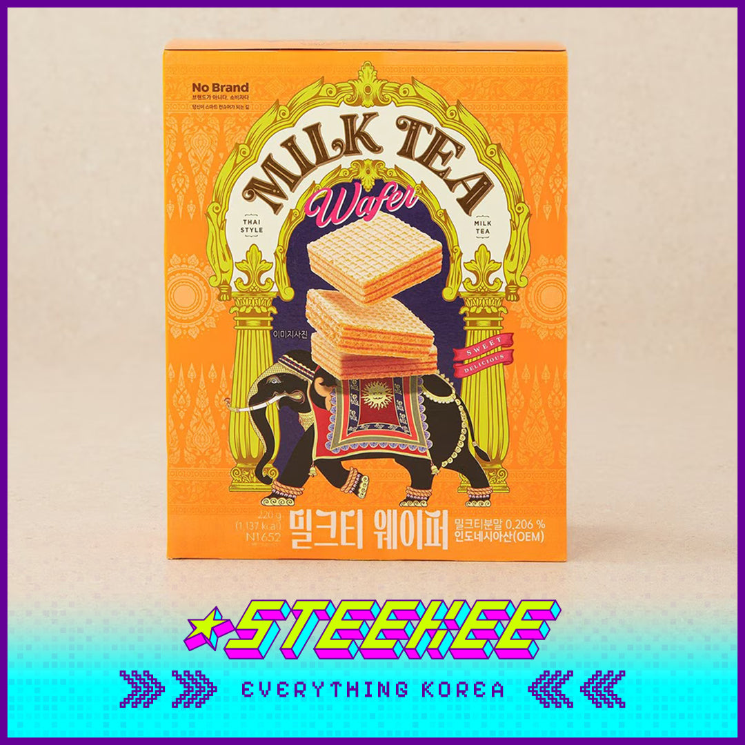 No Brand Milk Tea Sandwich Wafer Biscuits 220g by Steekee Korea 4123