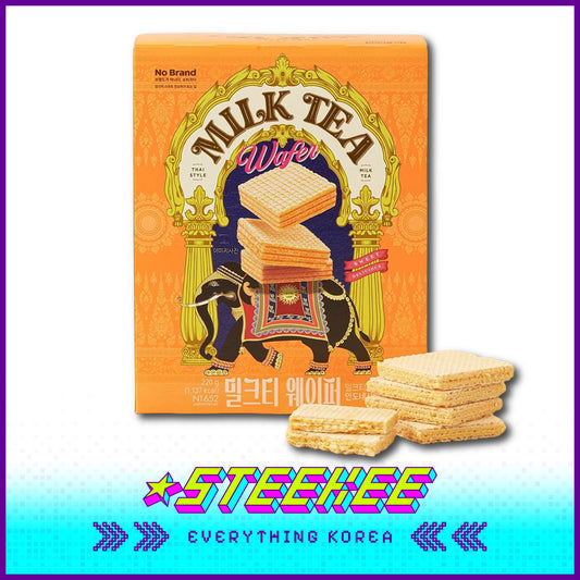 No Brand Milk Tea Sandwich Wafer Biscuits 220g by Steekee Korea 4123