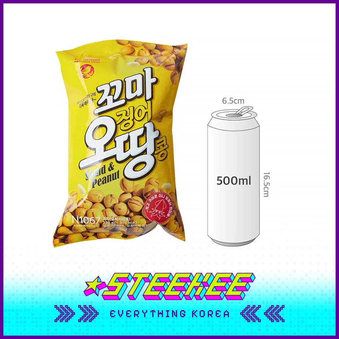 No Brand Crispy Squid Non-Fried Peanuts 270g by Steekee Korea 4127