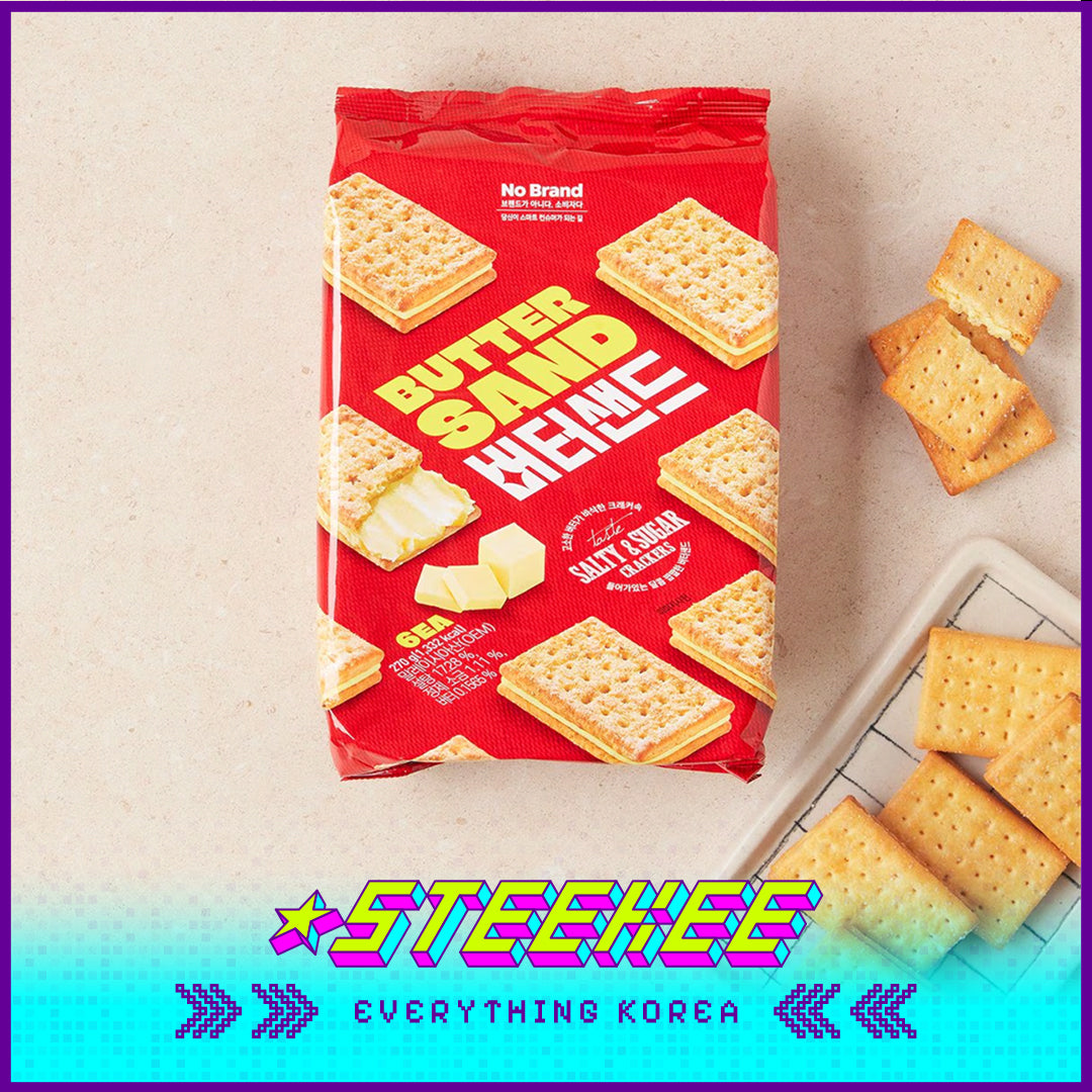 No Brand Butter Sandwich Salty Sugar Biscuits Crackers Snack 270g Set of 6 by Steekee Korea 4135